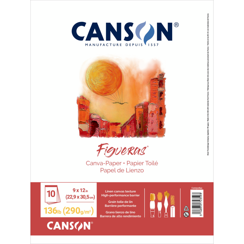 Canson® Foundation Canvas Paper 9" x 12" 10 sheets/pad