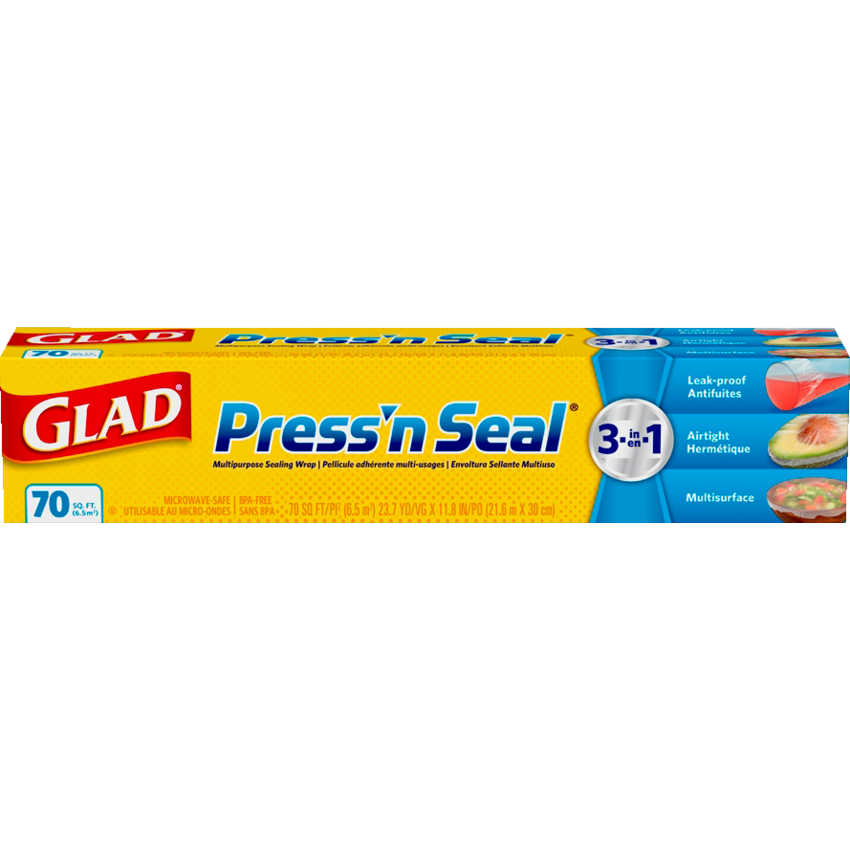 Glad® Press'n Seal® Multipurpose Sealing Wrap 11-13/6"W x 70'L