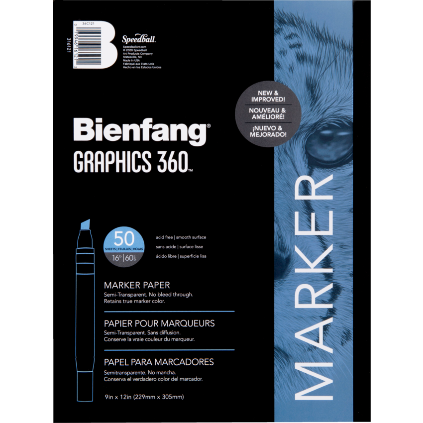 Bienfang® Graphics Marker Pad 16 lb 9" x 12" 50 sheets/pad