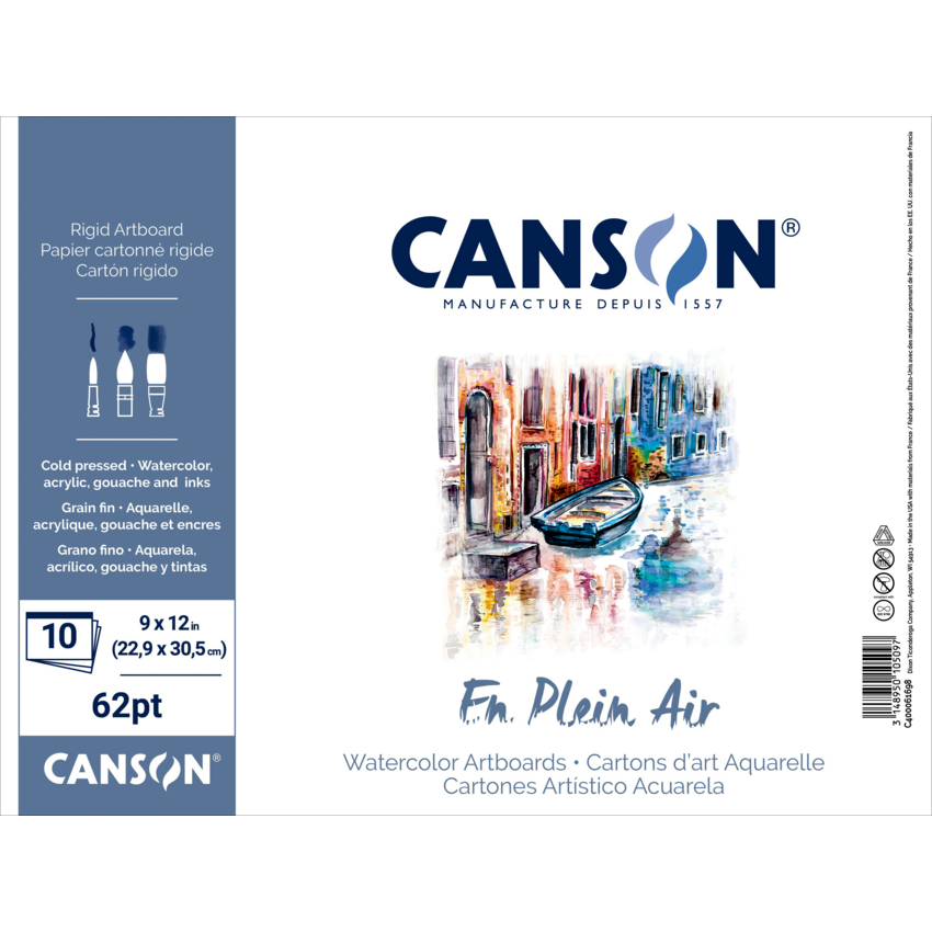 Canson® Plein Air Artboards Watercolour 9" x 12" 10/pad