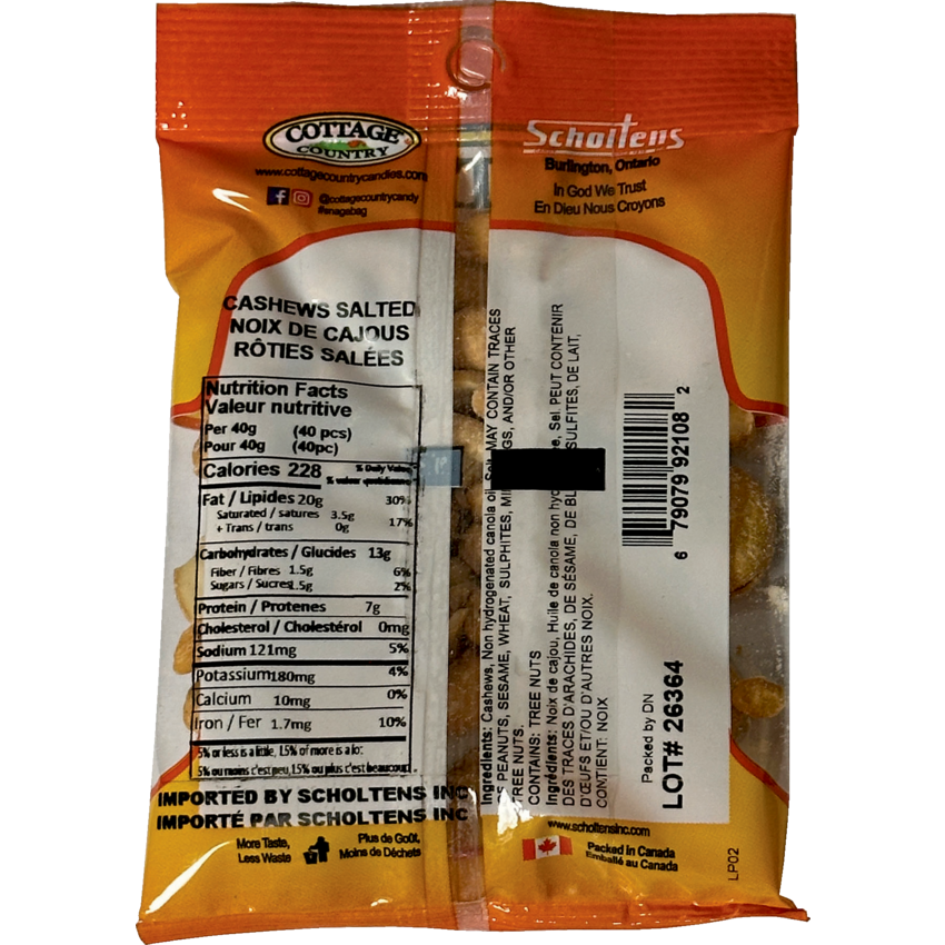 Cottage Country Nuts Salted Cashews 45 g
