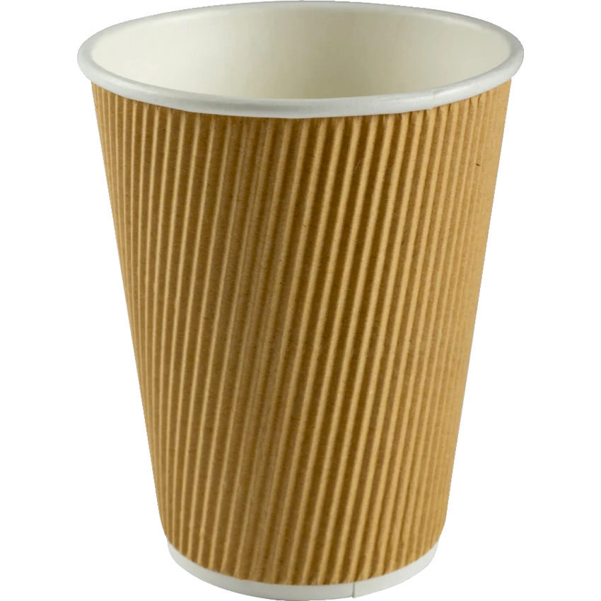 Hy Pax Eco Nature Kraft Ripple Hot Cups 12 oz Natural Brown 40/pkg