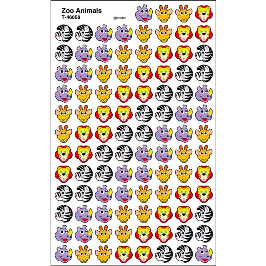 Trend® superShapes Zoo Animals Stickers 800/pkg