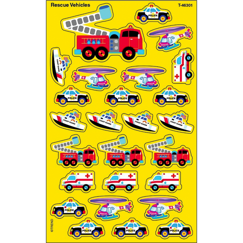 Trend® superShapes Rescue Vehicles Stickers 208/pkg