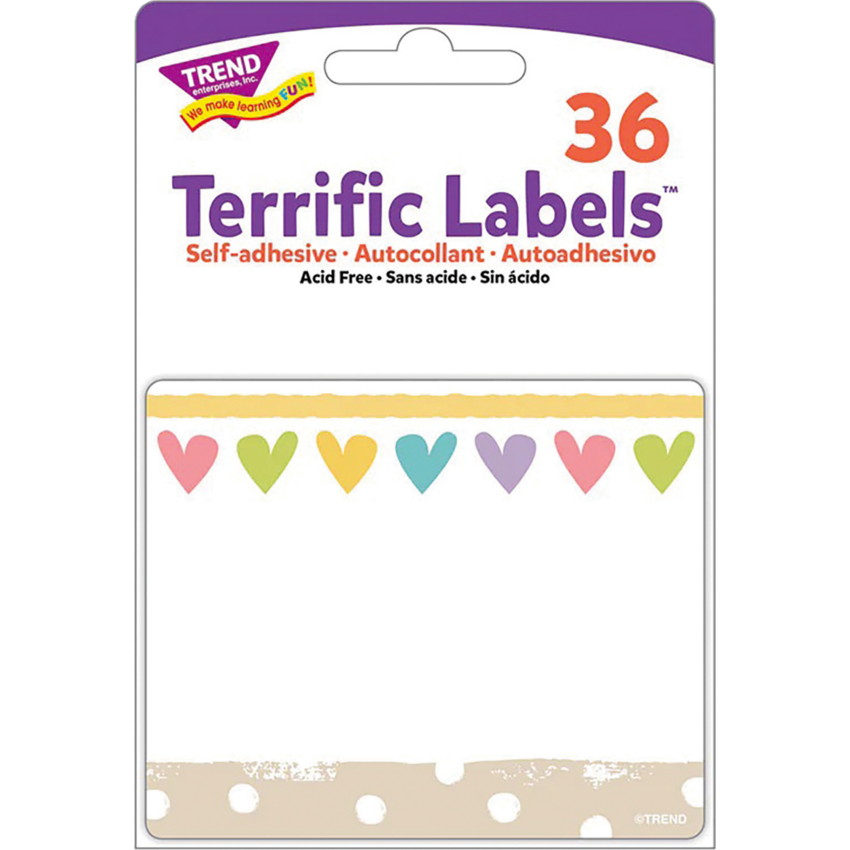Trend® Terrific Labels™ Take Heart Name Tags 36/pkg