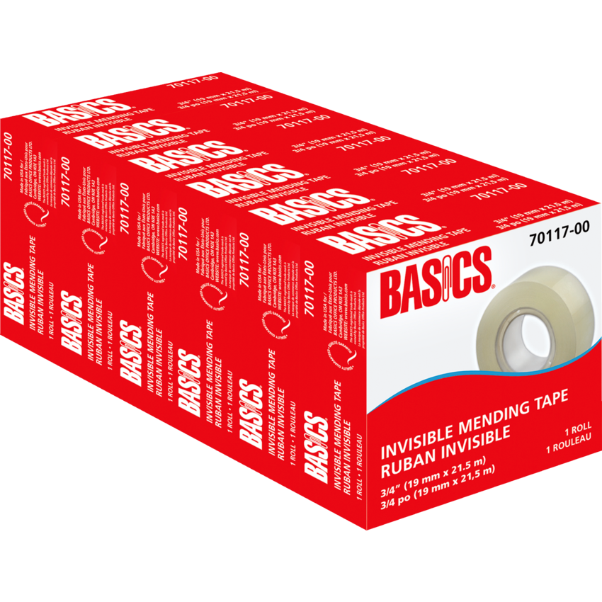 Basics® Invisible Mending Tape Refill 3/4” (19 mm x 25.4 m) 6/pkg