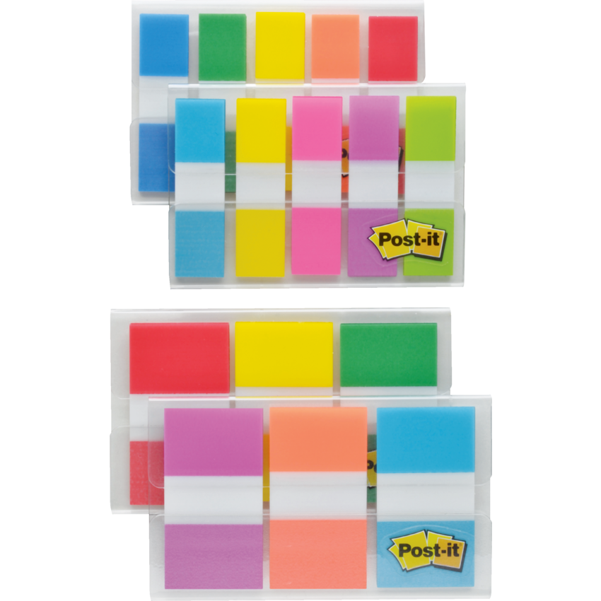 Post-it® Flags Value Pack Primary and Bright Colours 16 dispensers/pkg