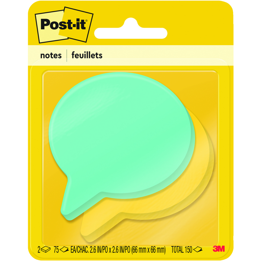 Post-it® Die Cut Notes 75 Sheets Thought Bubble 2 pads/pkg
