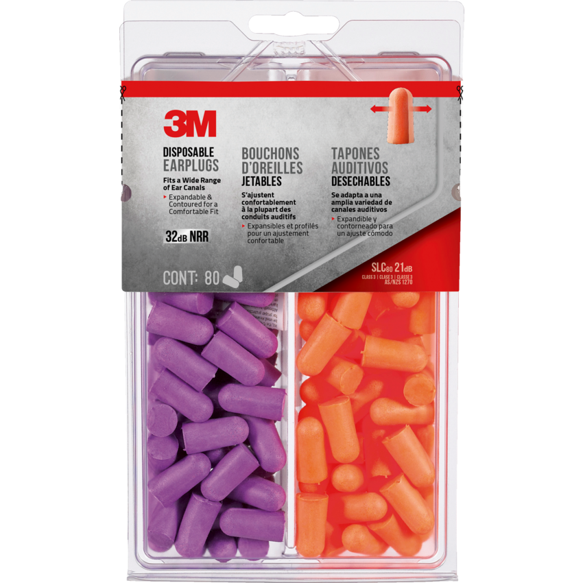 3M™ Disposable Foam Earplugs 80 pairs/box