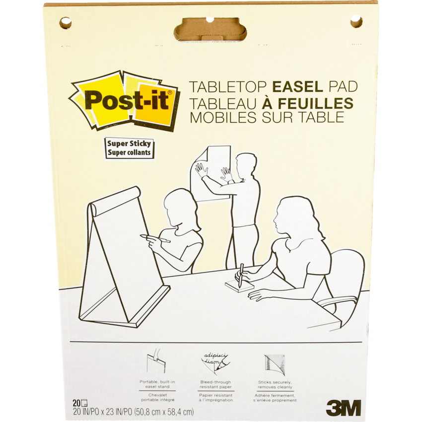 Post-it® Super Sticky Table Top Easel Pad 20" x 23" 20 sheets per pad