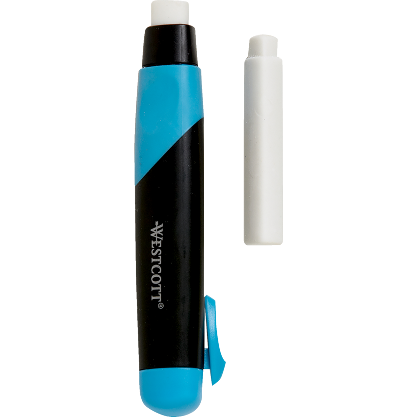 Westcott® Retractable Eraser with Refill Black and Blue