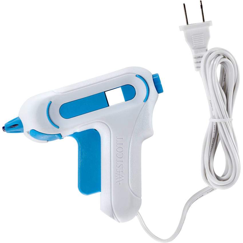 Westcott® High Temperature Mini Hot Glue Gun White/Blue