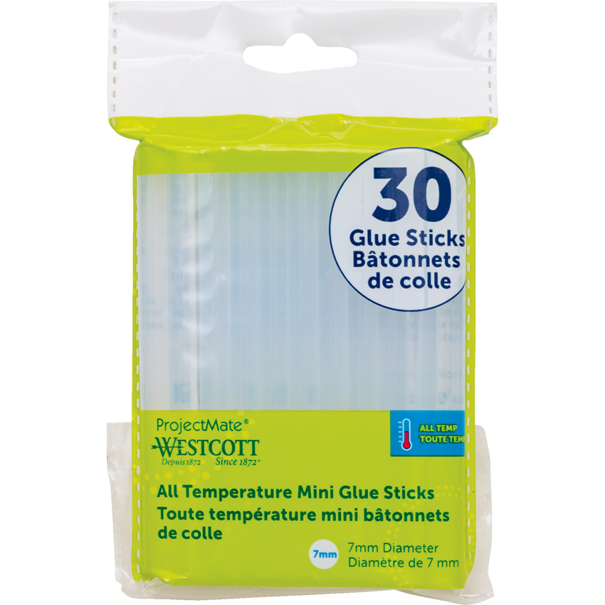 Westcott All Temperature Mini Glue Sticks 7mm 30/pkg
