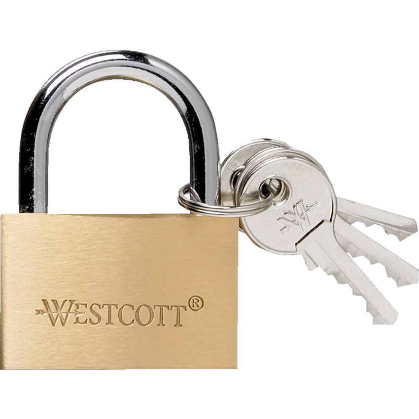 Westcott® Key Lock with 2 Keys Brass