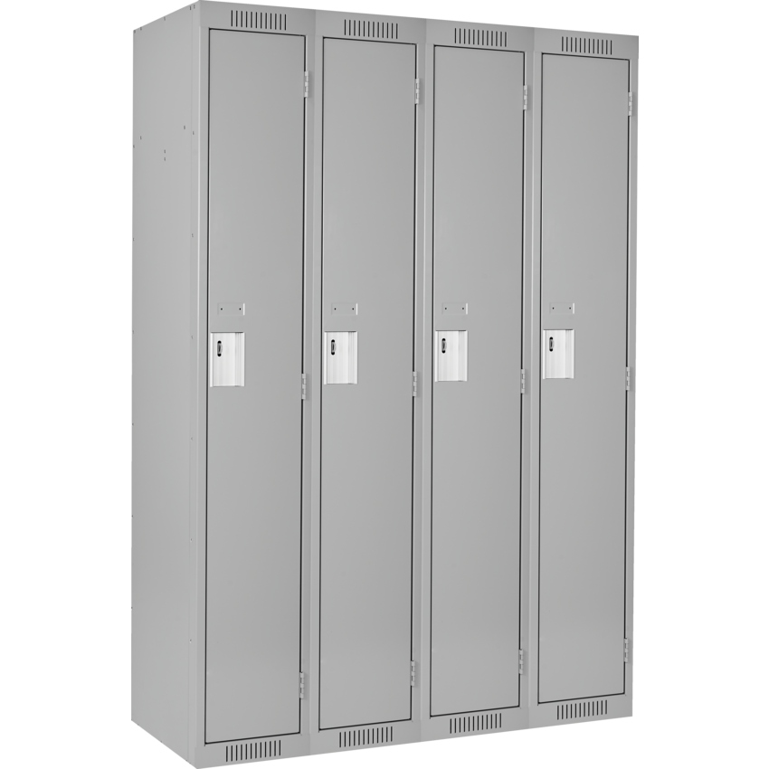 Anthony Steel Clean Line™ Lockers Single Tier 4 Bank Pearl Grey