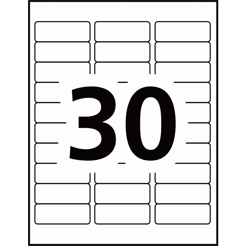 Avery® Removable I.D. Labels 2-5/8" x 1" White 300/pkg