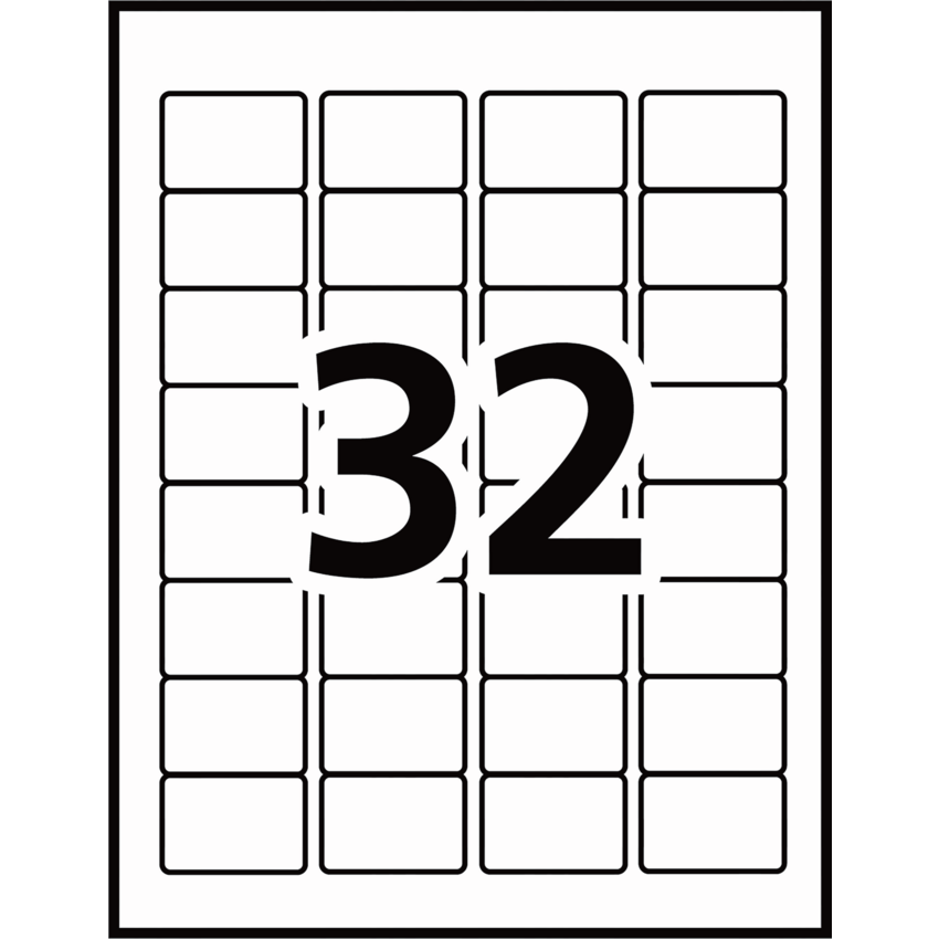 Avery® TrueBlock™ Durable Labels Permanent 1-1/4" x 1-3/4" Laser White 1,600/pkg