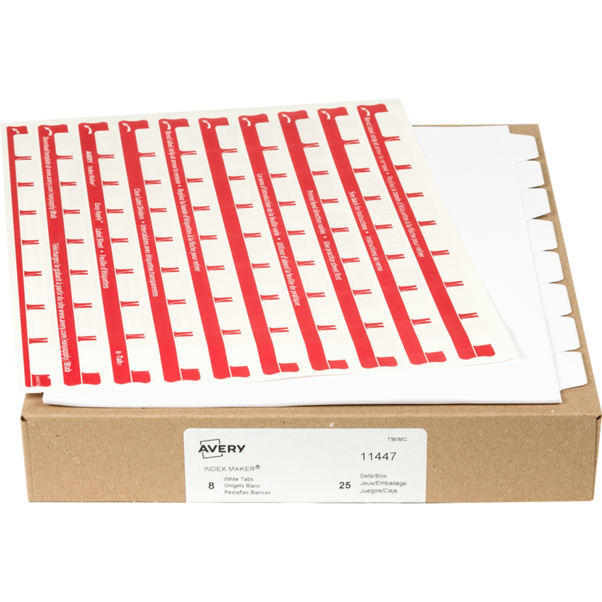 Avery® Index Maker® Clear Label Dividers 8-Tabs 25 sets/box