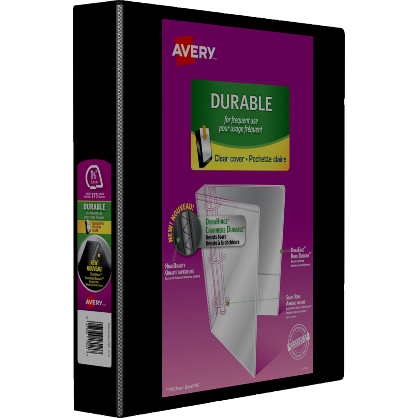 Avery® Durable View Presentation Binder 1-1/2" Black