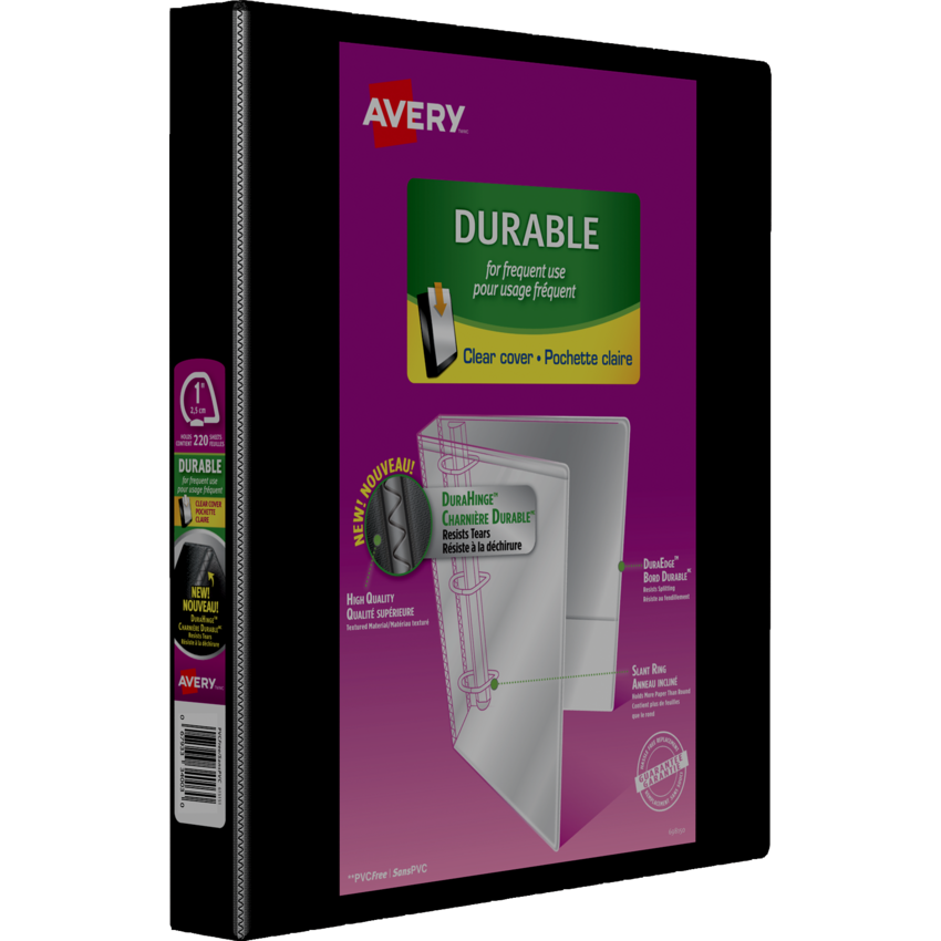 Avery® Durable View Presentation Binder 1" Black