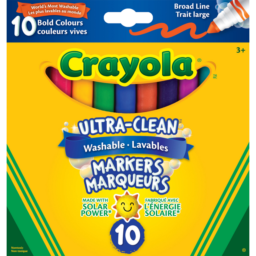 Crayola® Ultra-Clean Washable Markers Broad Assorted Colours 10/pkg