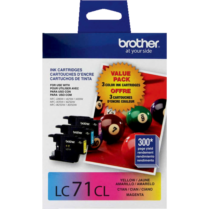 Brother Inkjet Cartridge LC713PKS Cyan/Yellow/Magenta 3/pkg