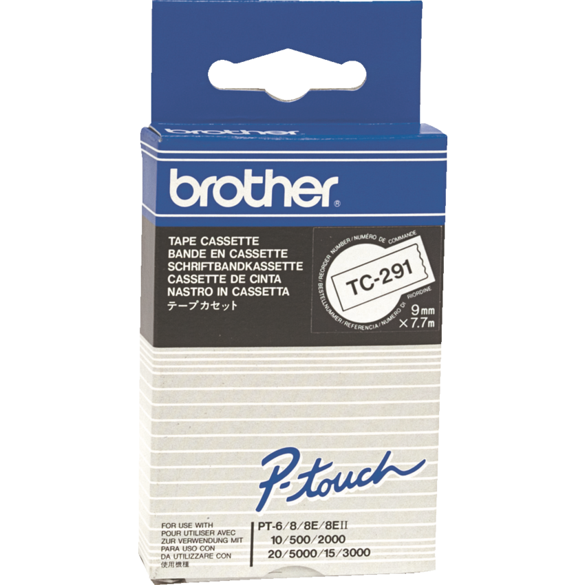 Brother® P-Touch® TC Tape 3/8" Black on White