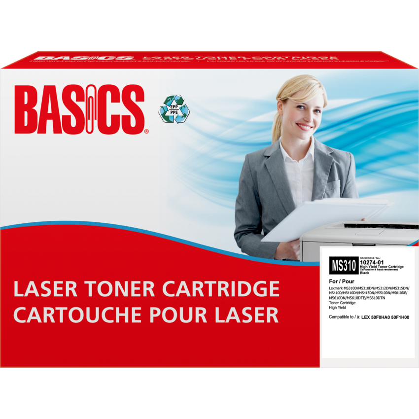 Basics® Remanufactured Laser Cartridge (Lexmark® 50F1H00 & 50F04AO) Black