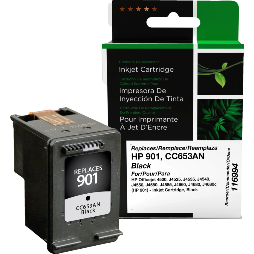 Clover Imaging Remanufactured Inkjet Cartridge HP-CC653AN Black