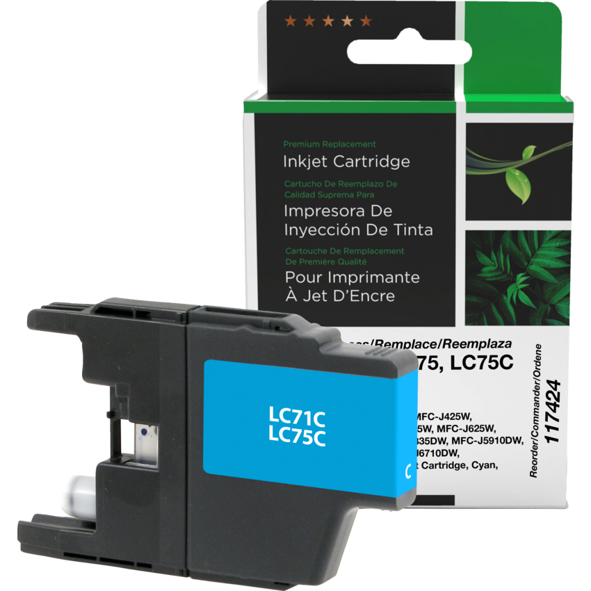Clover Imaging Remanufactured Inkjet Cartridge LC71/LC75C High Yield Cyan