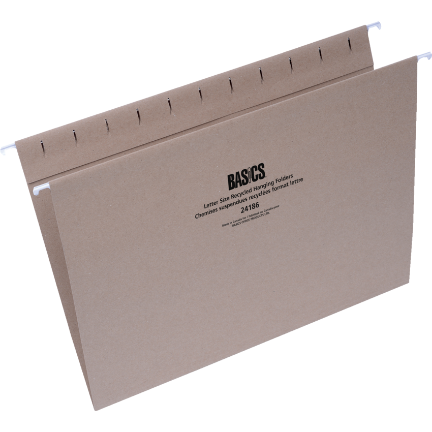 Basics® Recycled Hanging Folders Letter Natural 50/box