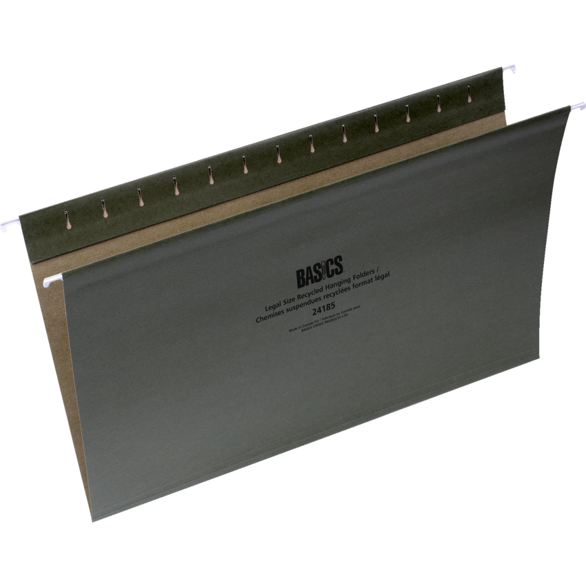 Basics® Recycled Hanging Folders Legal Green 50/box