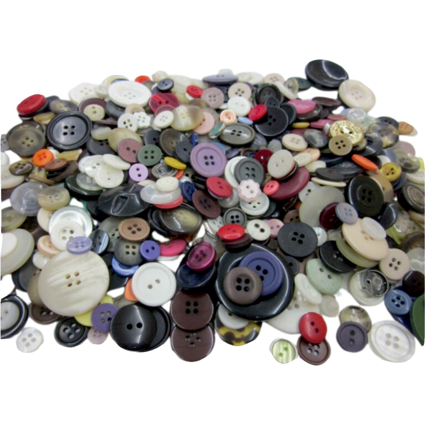 DBLG Buttons Regular Plastic Assorted sizes Assorted Colours 1 lb/pkg