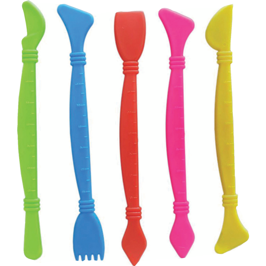 DBLG Pre-K Double-Ended Clay Tools Assorted Colours 5/pkg
