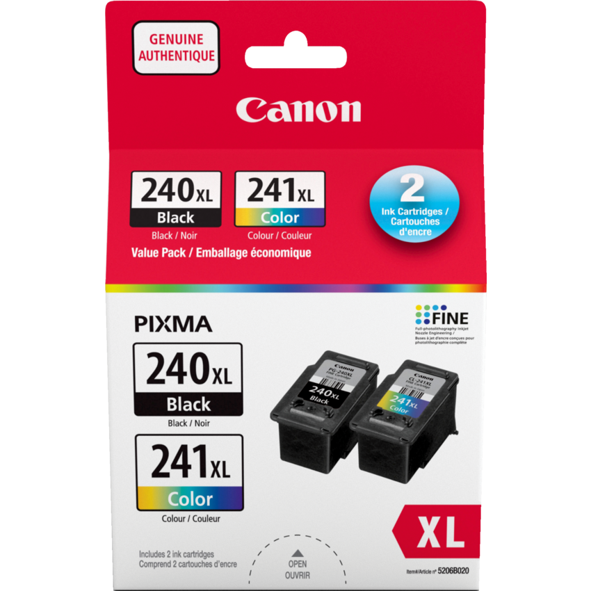 Canon Inkjet Cartridge PG-240XL/CL-241XL #240 & 241 Value Pack