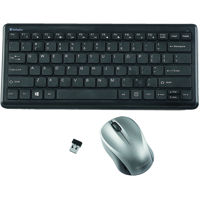 Verbatim® Silent Wireless Compact Keyboard and Mouse Black