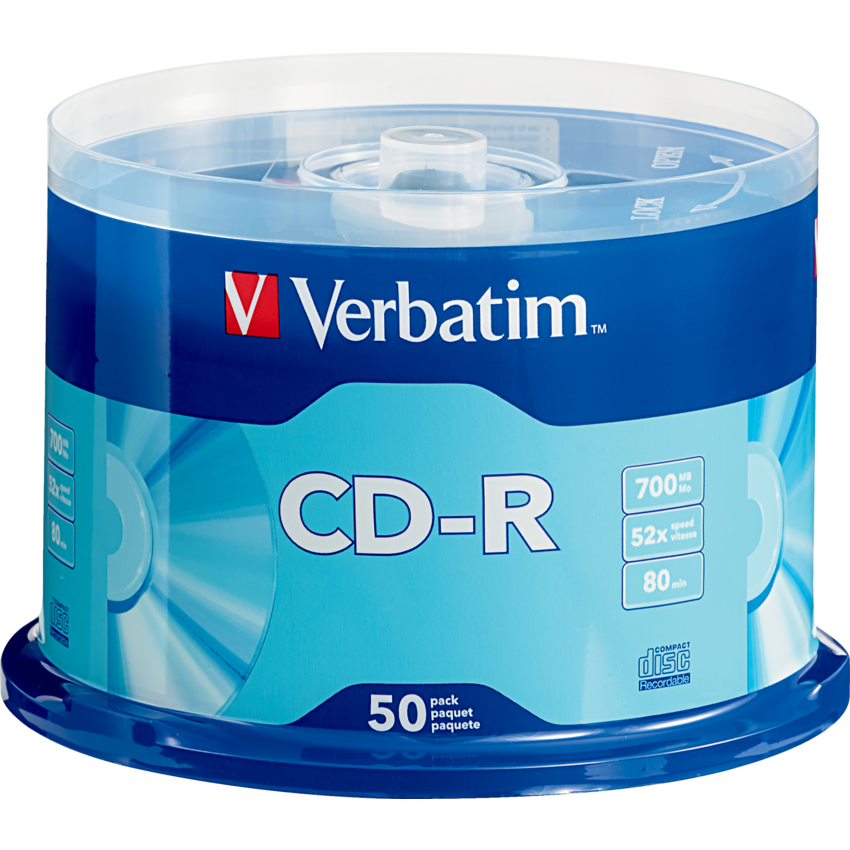 Verbatim® CD-Rs 52X 80 min 700 MB 50/spindle