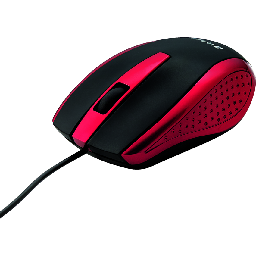Verbatim® Corded Optical Mouse Red