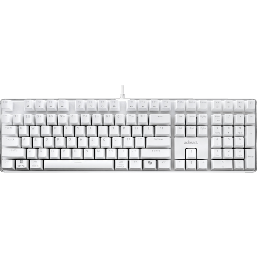 Adesso® Multi-OS Illuminated Mechanical Keyboard With CoPilot AI Hotkey USB-C White
