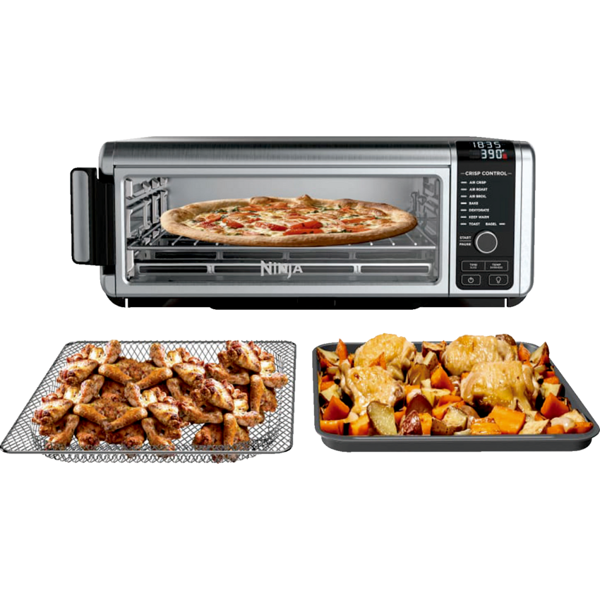 Ninja® Foodi™ 8 in 1 Digital Air Fry Oven 19-7/10” W x 15-1/10”D x 7-1/2”H Stainless Steel/Black