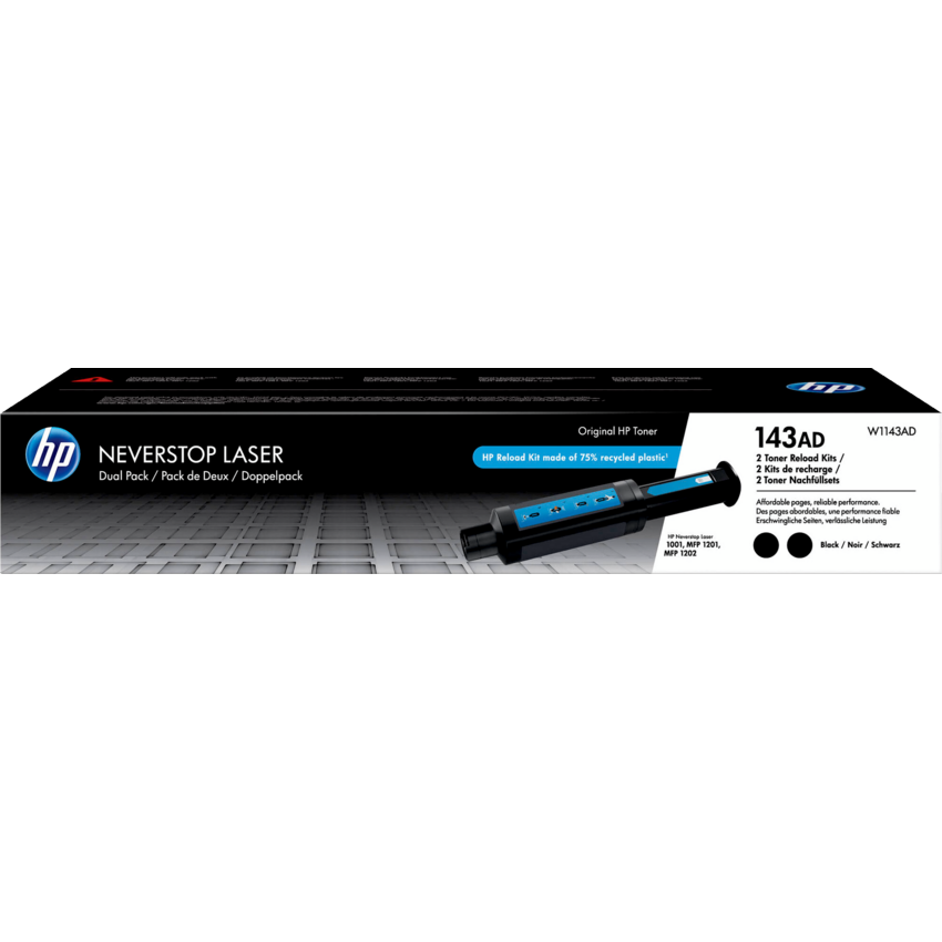 HP LaserJet Laser Cartridge  #143AD Black 2/pkg