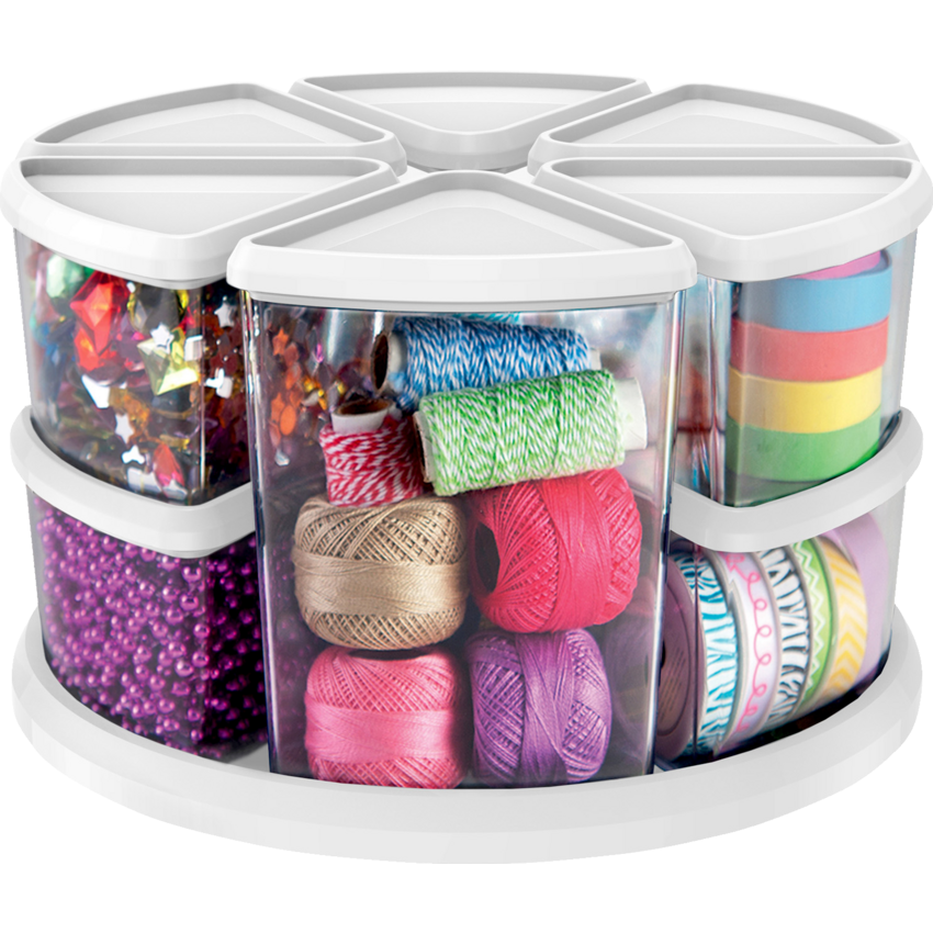 Deflecto® Carousel Organizer 6 Canisters White
