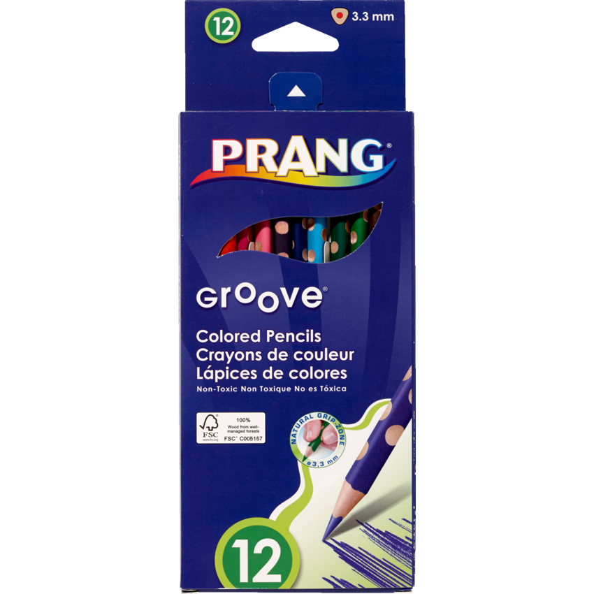 Prang® Groove® Coloured Pencils Assorted Colours 12/box