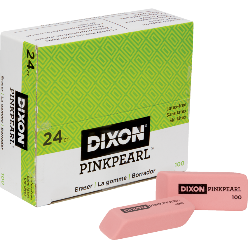 Dixon® Pink Pearl® Erasers Medium 24/box