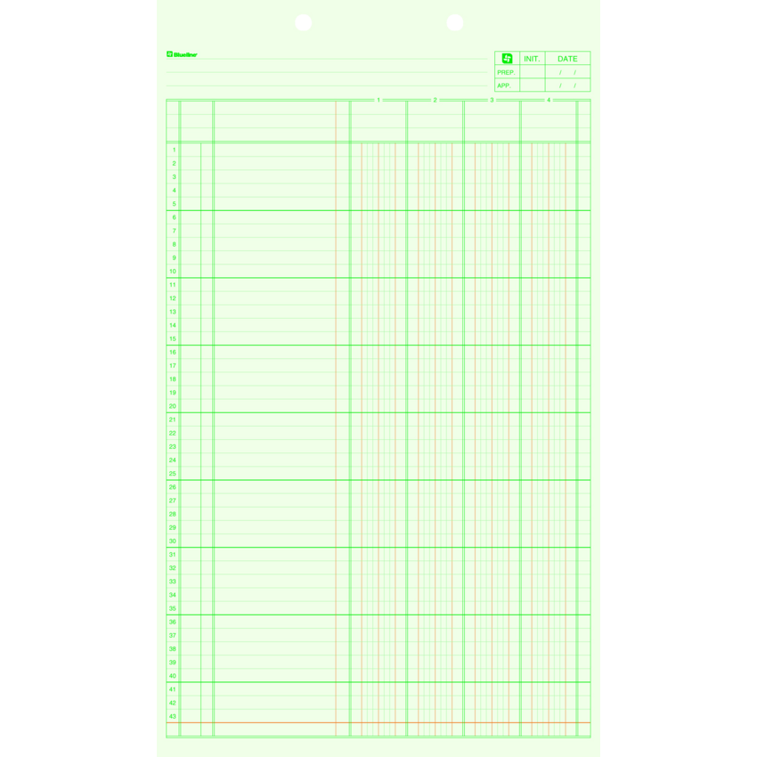 Blueline® A5300 Columnar Pad 8-1/4x14" 4 Column