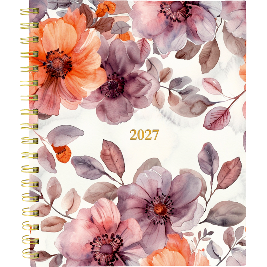 Blueline® Floral Blush Monthly Planner Hard Cover 11" x 8-1/2" Bilingual Floral Blush