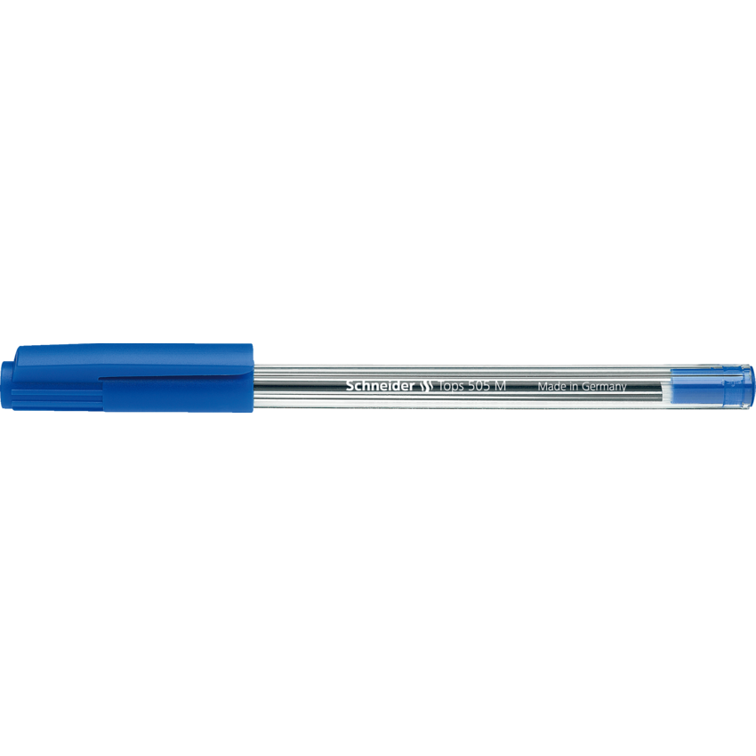 Schneider Tops 505 Ball Point Stick Pens Medium Blue 10/box