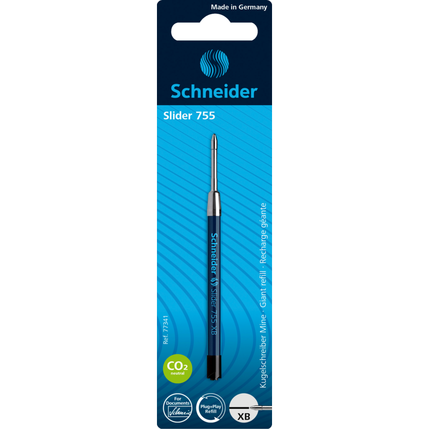 Schneider Slider 755 Roller Pen Refill Extra Broad Black