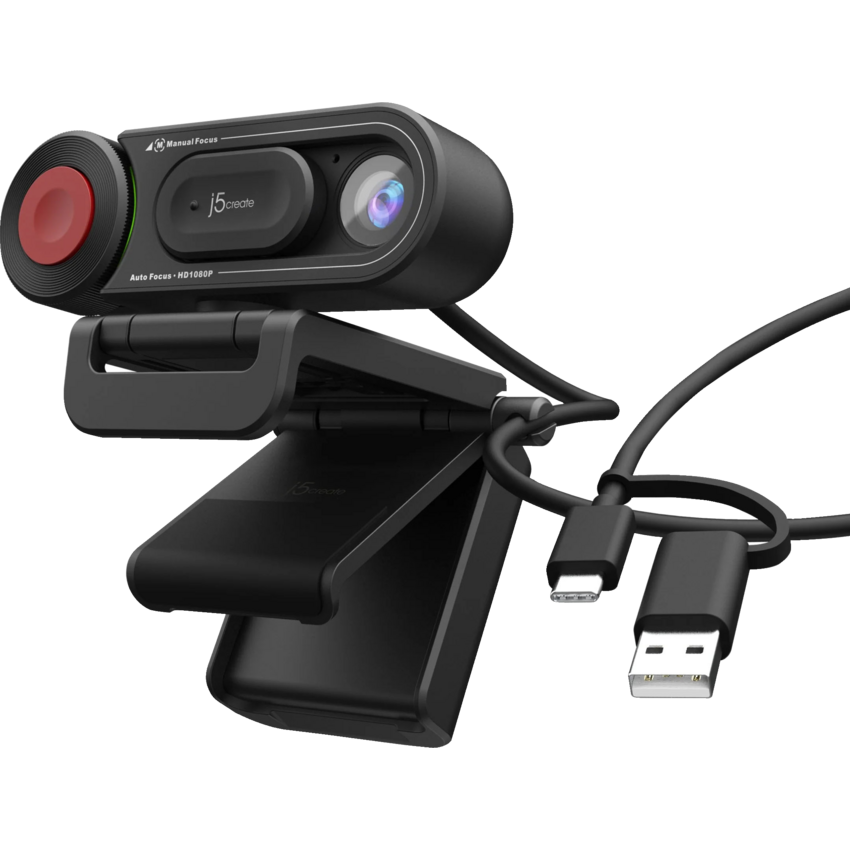 j5create® HD Webcam with Auto and Manual Focus Switch Black