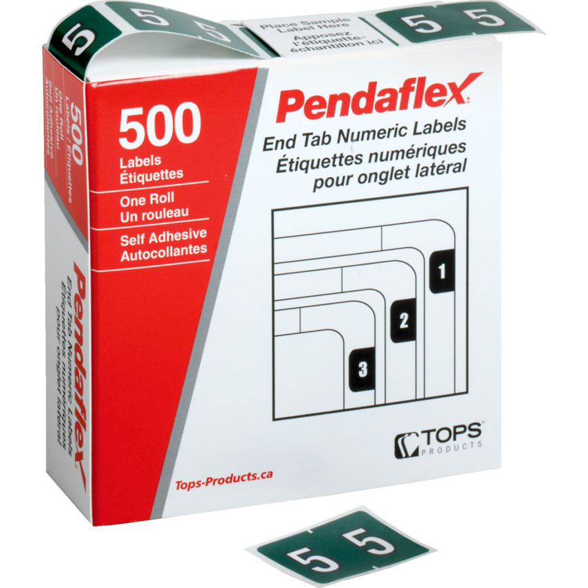 Pendaflex® Numeric Labels #5 Dark Green 500/box